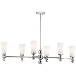 Stiffel Talon 46 1/2" Wide Brushed Nickel 6-Light Chandelier -Modern Lamp Shop stiffel talon 46 and one half inch wide brushed nickel 6 light chandelier 86t63views2