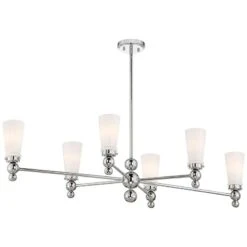 Stiffel Talon 46 1/2" Wide Brushed Nickel 6-Light Chandelier -Modern Lamp Shop stiffel talon 46 and one half inch wide brushed nickel 6 light chandelier 86t63views3