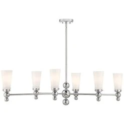 Stiffel Talon 46 1/2" Wide Brushed Nickel 6-Light Chandelier -Modern Lamp Shop stiffel talon 46 and one half inch wide brushed nickel 6 light chandelier 86t63views4