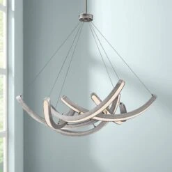 Swing Time 30" Wide Brushed Silver LED Chandelier