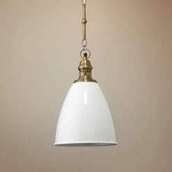 Tavern 10 1/2" Wide White Lacquer Metal Mini Pendant