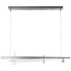 Tenon 48" Wide Vintage Platinum And Clear Glass LED Linear Pendant