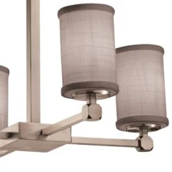 Textile™ 21"W Chrome And Gray 4-Light LED Chandelier 5 Textile™ 21"W Chrome And Gray 4-Light LED Chandelier -Modern Lamp Shop textile trade 21 inchw chrome and gray 4 light led chandelier 93v63views1