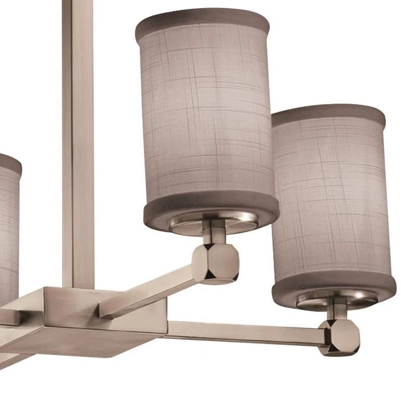 Textile™ 21"W Chrome And Gray 4-Light LED Chandelier 3 Textile™ 21"W Chrome And Gray 4-Light LED Chandelier - Image 3