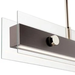 Tig 34" Wide Walnut Wood LED Kitchen Island Light Chandelier -Modern Lamp Shop tig 34 inch wide walnut wood led kitchen island light chandelier 75d16views3