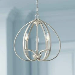 Tilbury 16 1/2" Wide Polished Nickel 3-Light Foyer Pendant