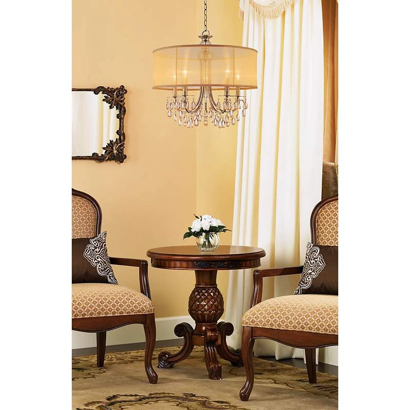 Hampton Collection Antique Brass 24" Wide Chandelier 1 Hampton Collection Antique Brass 24" Wide Chandelier