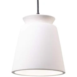 Trapezoid 7 3/4" Wide Bisque Ceramic Mini Pendant Light
