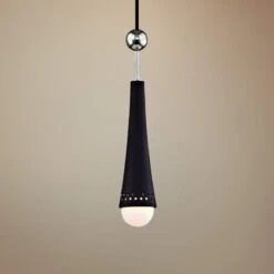 Tupelo 2 1/2"W Polished Nickel And Black LED Mini Pendant