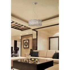 ET2 Spiral 22 1/2" Wide 10-Light Crystal Pendant Light -Modern Lamp Shop v1305 contemporary modern living room