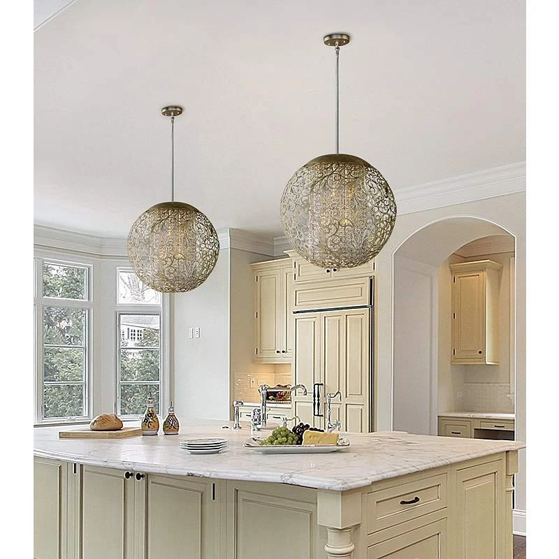Maxim Arabesque 23" Wide Round Golden Silver Pendant Light 1 Maxim Arabesque 23" Wide Round Golden Silver Pendant Light