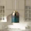 Vapor 8 1/2" Wide Aqua Metallic Glass Medium Mini Pendant
