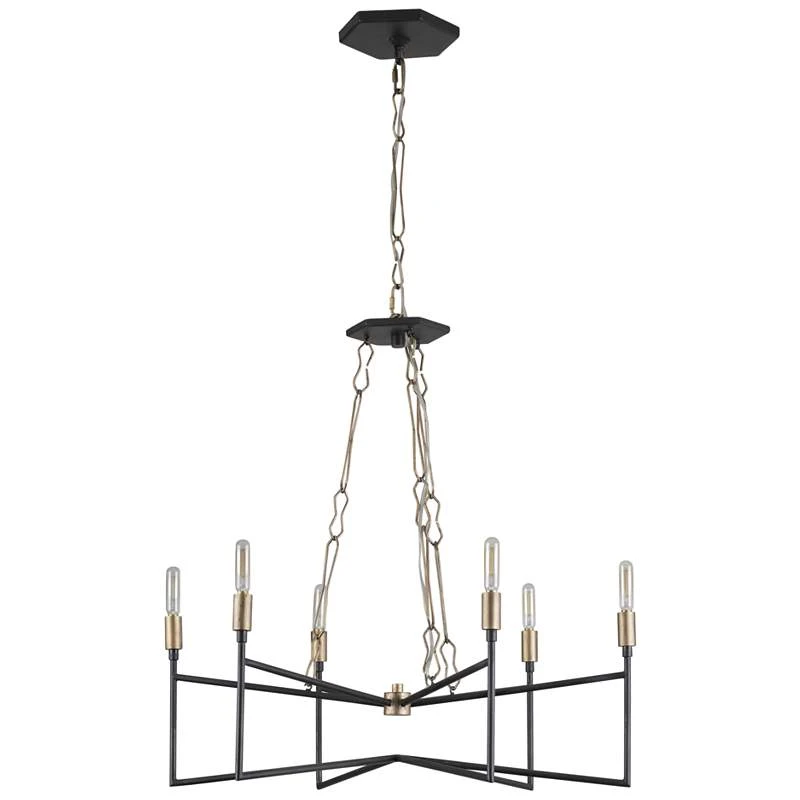 Varaluz Bodie 26"W Havana Gold And Carbon 6-Light Chandelier 3 Varaluz Bodie 26"W Havana Gold And Carbon 6-Light Chandelier - Image 3