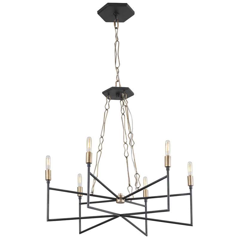 Varaluz Bodie 26"W Havana Gold And Carbon 6-Light Chandelier 4 Varaluz Bodie 26"W Havana Gold And Carbon 6-Light Chandelier - Image 4