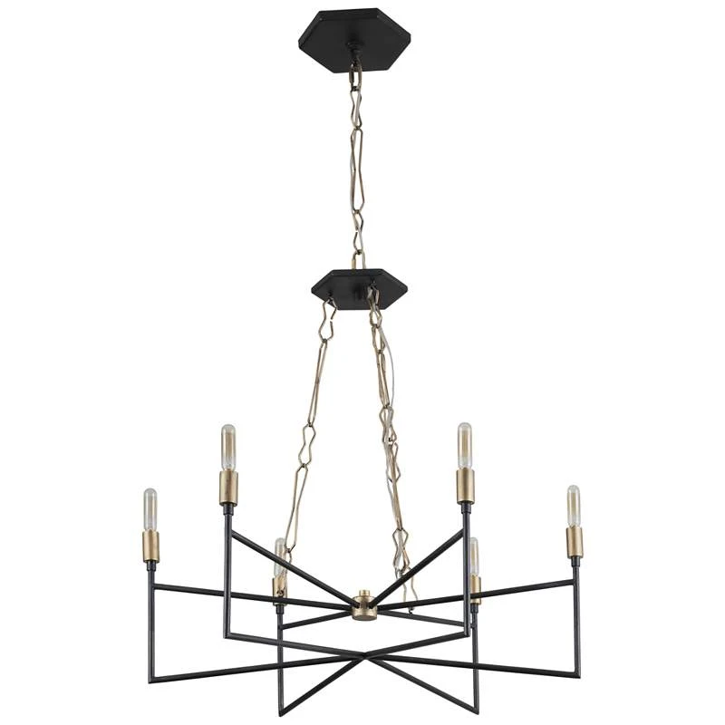 Varaluz Bodie 26"W Havana Gold And Carbon 6-Light Chandelier 5 Varaluz Bodie 26"W Havana Gold And Carbon 6-Light Chandelier - Image 5