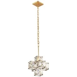 Varaluz Cubic 12"W Calypso Gold And Crystal Mini Pendant -Modern Lamp Shop varaluz cubic 12 inchw calypso gold and crystal mini pendant 69p53views1