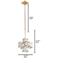 Varaluz Cubic 12"W Calypso Gold And Crystal Mini Pendant -Modern Lamp Shop varaluz cubic 12 inchw calypso gold and crystal mini pendant 69p53views4