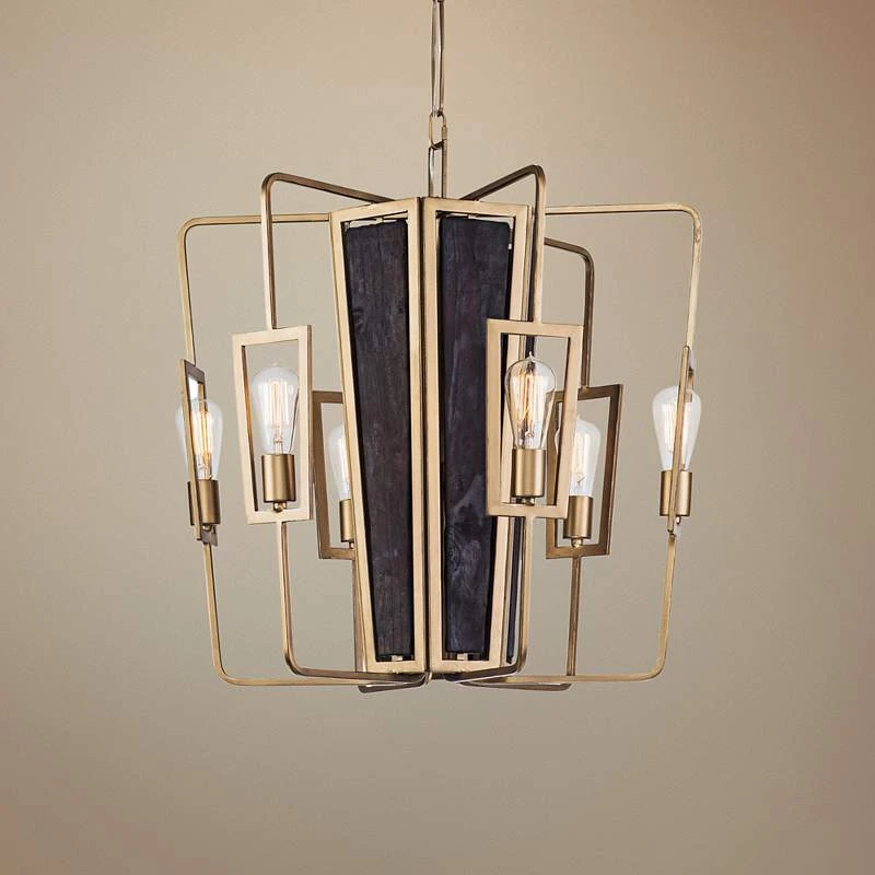Varaluz Madeira 25" Wide Rustic Gold 6-Light Chandelier 1 Varaluz Madeira 25" Wide Rustic Gold 6-Light Chandelier