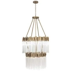 Varaluz Matrix 30" Wide Havana Gold 2-Tier Chandelier