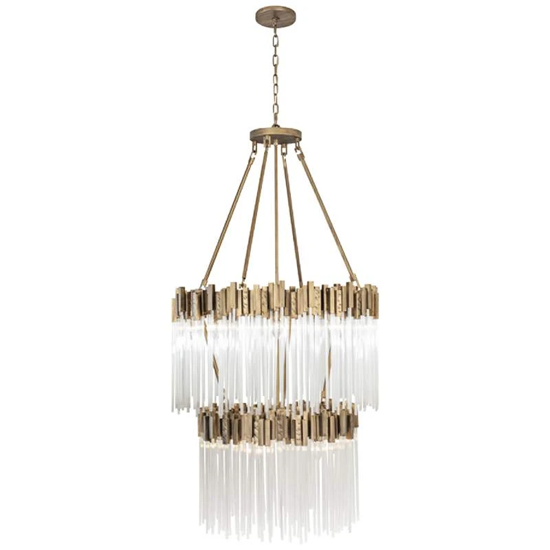 Varaluz Matrix 30" Wide Havana Gold 2-Tier Chandelier 1 Varaluz Matrix 30" Wide Havana Gold 2-Tier Chandelier