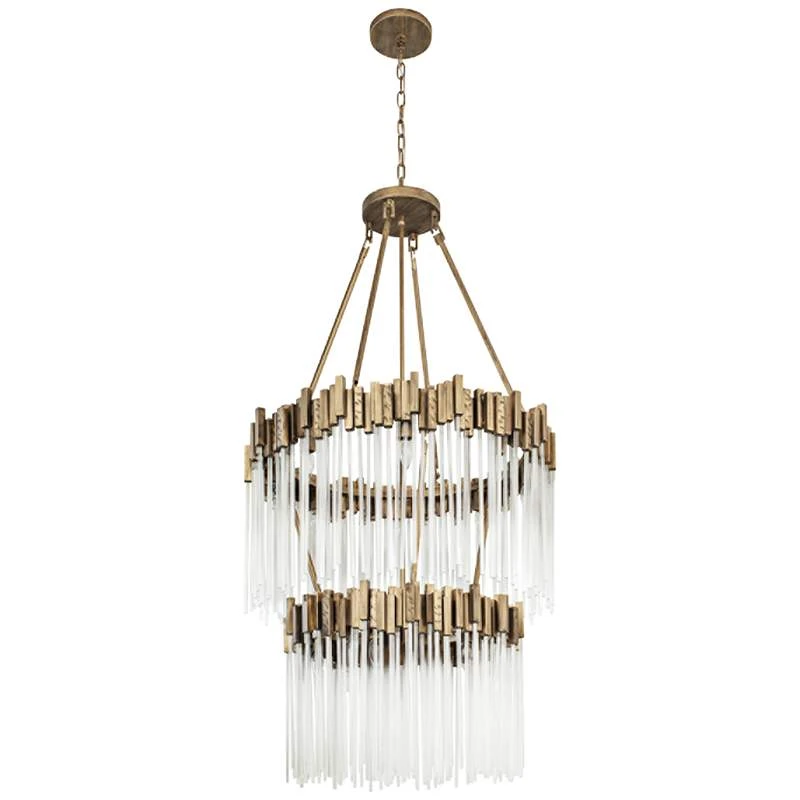 Varaluz Matrix 30" Wide Havana Gold 2-Tier Chandelier 2 Varaluz Matrix 30" Wide Havana Gold 2-Tier Chandelier - Image 2