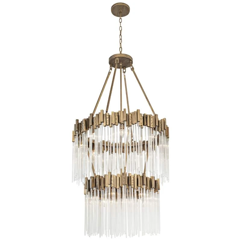 Varaluz Matrix 30" Wide Havana Gold 2-Tier Chandelier 3 Varaluz Matrix 30" Wide Havana Gold 2-Tier Chandelier - Image 3