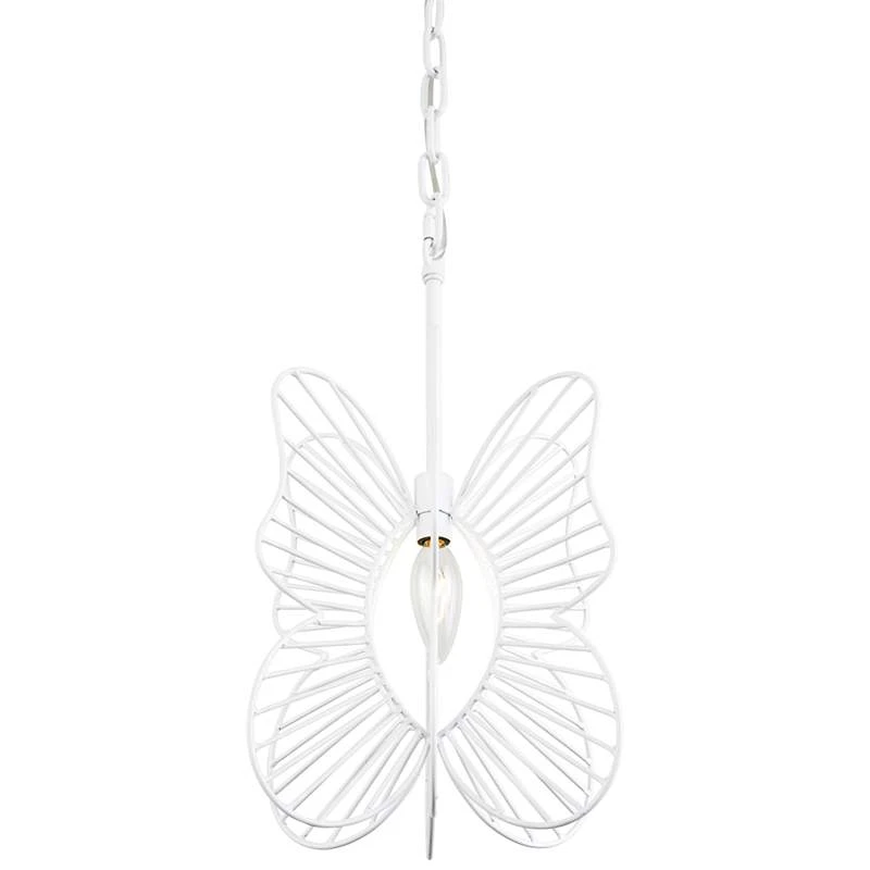 Varaluz Monarch 9" Wide White Butterfly Mini Pendant Light 2 Varaluz Monarch 9" Wide White Butterfly Mini Pendant Light - Image 2
