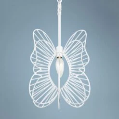 Varaluz Monarch 9" Wide White Butterfly Mini Pendant Light