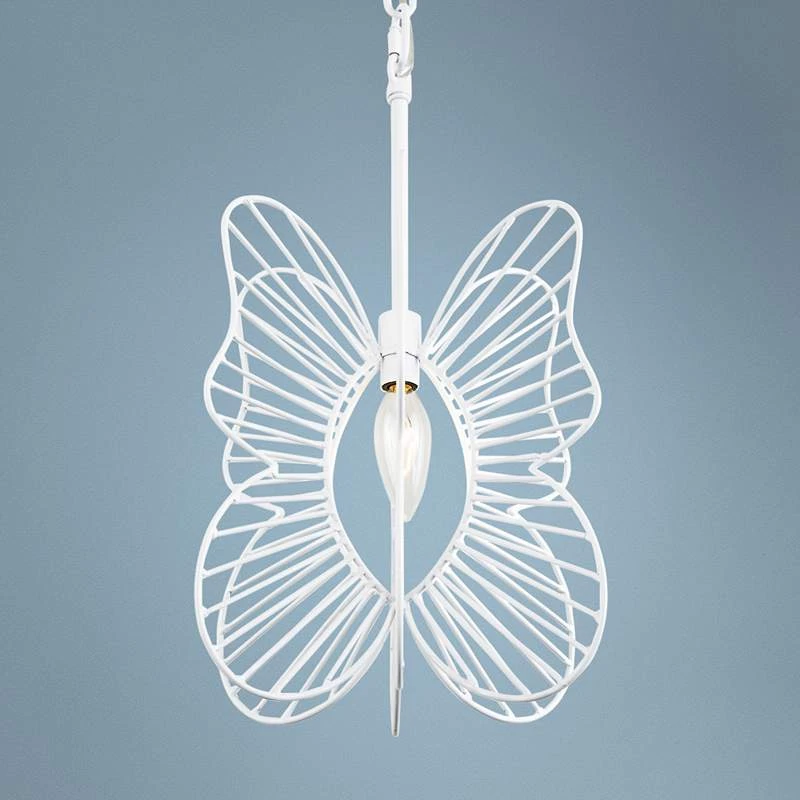 Varaluz Monarch 9" Wide White Butterfly Mini Pendant Light 1 Varaluz Monarch 9" Wide White Butterfly Mini Pendant Light
