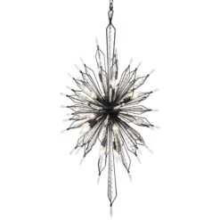 Varaluz Orbital 24" Black And Crystal 20-Light Modern Foyer Chandelier
