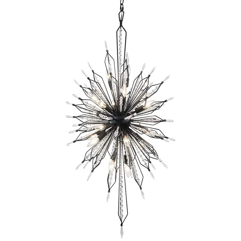 Varaluz Orbital 24" Black And Crystal 20-Light Modern Foyer Chandelier 1 Varaluz Orbital 24" Black And Crystal 20-Light Modern Foyer Chandelier