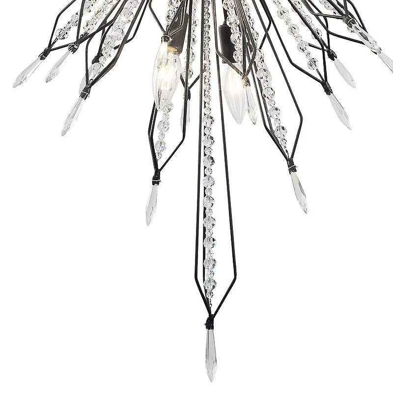 Varaluz Orbital 24" Black And Crystal 20-Light Modern Foyer Chandelier 2 Varaluz Orbital 24" Black And Crystal 20-Light Modern Foyer Chandelier - Image 2