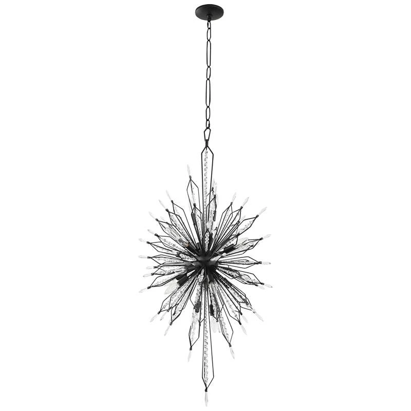 Varaluz Orbital 24" Black And Crystal 20-Light Modern Foyer Chandelier 3 Varaluz Orbital 24" Black And Crystal 20-Light Modern Foyer Chandelier - Image 3