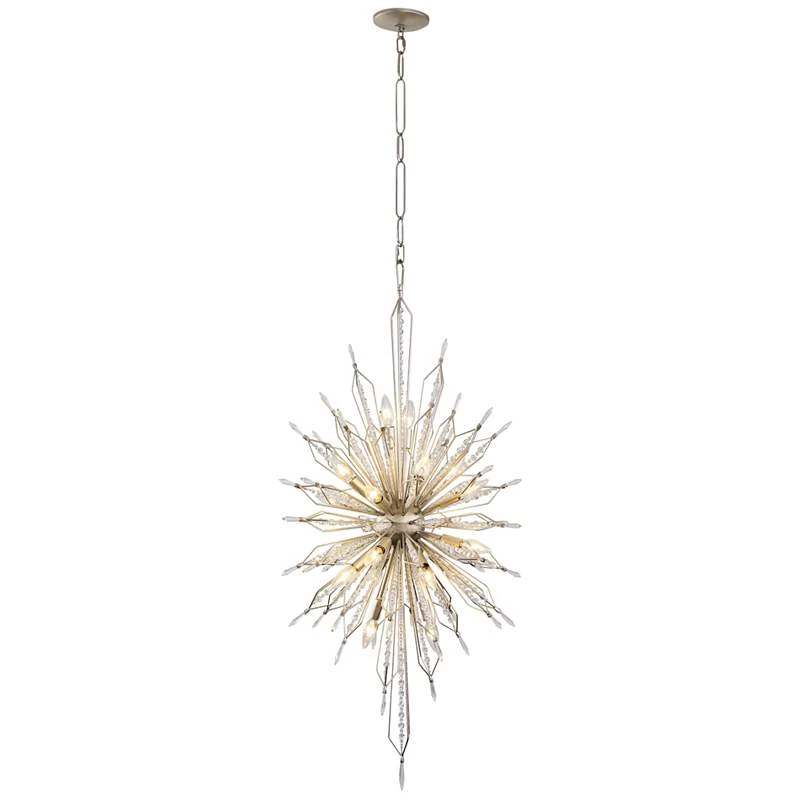 Varaluz Orbital 24" Wide Gold Dust And Crystal Foyer Pendant 2 Varaluz Orbital 24" Wide Gold Dust And Crystal Foyer Pendant - Image 2