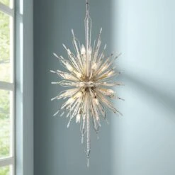 Varaluz Orbital 24" Wide Gold Dust And Crystal Foyer Pendant