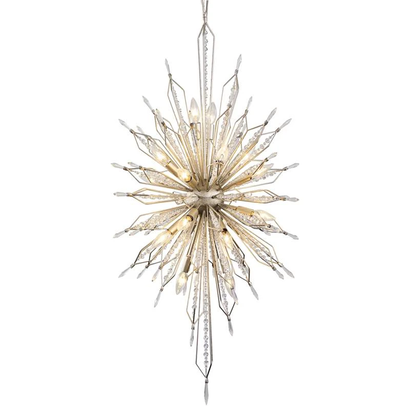 Varaluz Orbital 24" Wide Gold Dust And Crystal Foyer Pendant 3 Varaluz Orbital 24" Wide Gold Dust And Crystal Foyer Pendant - Image 3