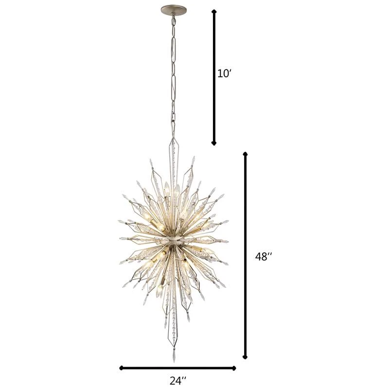 Varaluz Orbital 24" Wide Gold Dust And Crystal Foyer Pendant 4 Varaluz Orbital 24" Wide Gold Dust And Crystal Foyer Pendant - Image 4