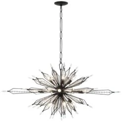 Varaluz Orbital 36" Wide Black And Crystal Modern Ceiling Pendant -Modern Lamp Shop varaluz orbital 36 inch wide black and crystal modern ceiling pendant 555e2views2