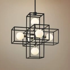 Varaluz Plaza 17 1/2" Wide Carbon 6-Light LED Pendant