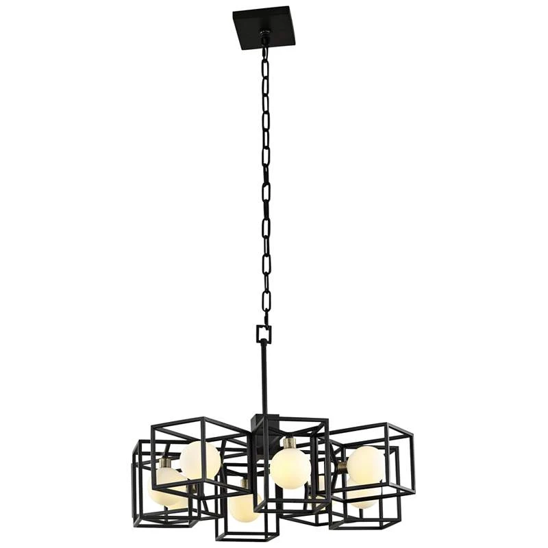 Varaluz Plaza 25 1/2" Wide Carbon 8-Light LED Pendant 2 Varaluz Plaza 25 1/2" Wide Carbon 8-Light LED Pendant - Image 2