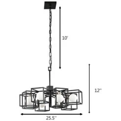 Varaluz Plaza 25 1/2" Wide Carbon 8-Light LED Pendant 6 Varaluz Plaza 25 1/2" Wide Carbon 8-Light LED Pendant -Modern Lamp Shop varaluz plaza 25 and one half inch wide carbon 8 light led pendant 69p63views1