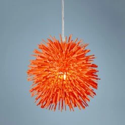 Varaluz Urchin 6 1/4" Wide Electric Pumpkin Orange Mini Pendant