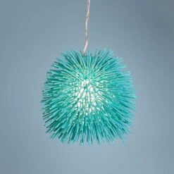 Varaluz Urchin 9" Wide Aqua Velvet Mini Pendant Light