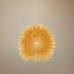 Varaluz Urchin 9" Wide Gold Mini Pendant