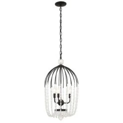 Varaluz Voliere 14 1/2" Wide Matte Black Crystal 3-Light Pendant -Modern Lamp Shop varaluz voliere 14 and one half inch wide matte black crystal 3 light pendant 508k1views3