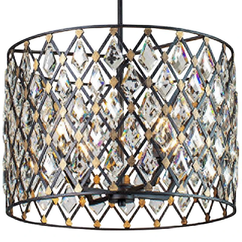 Varaluz Windsor 18"W Carbon And Gold 4-Light Pendant Light 2 Varaluz Windsor 18"W Carbon And Gold 4-Light Pendant Light - Image 2