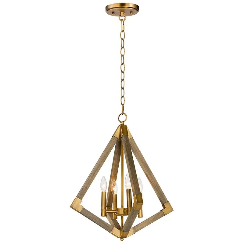 Maxim Vector 19 1/4"W Weathered Oak W/ Antique Brass Pendant Light 2 Maxim Vector 19 1/4"W Weathered Oak W/ Antique Brass Pendant Light - Image 2
