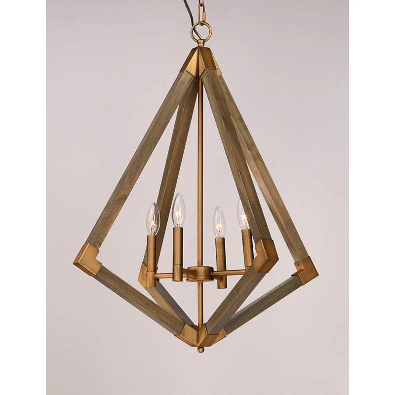 Maxim Vector 19 1/4"W Weathered Oak W/ Antique Brass Pendant Light 3 Maxim Vector 19 1/4"W Weathered Oak W/ Antique Brass Pendant Light - Image 3