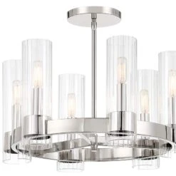 Vernon Place 20 1/4" Wide Chrome 6-Light Chandelier -Modern Lamp Shop vernon place 20 and one quarter inch wide chrome 6 light chandelier 785h1views1