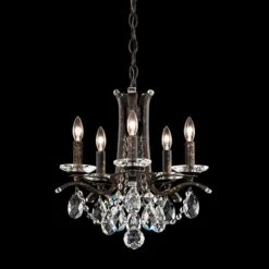 Vesca 15"W Heirloom Bronze And Crystal 5-Light Chandelier